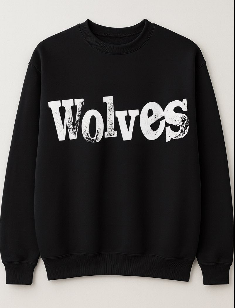 Wolves Distressed Lettering Sweatshirt